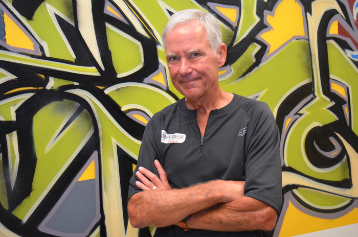 Rokform and Two Brothers Racing co-founder Craig Erion at the company's graffiti-decorated headquarters in Southern California