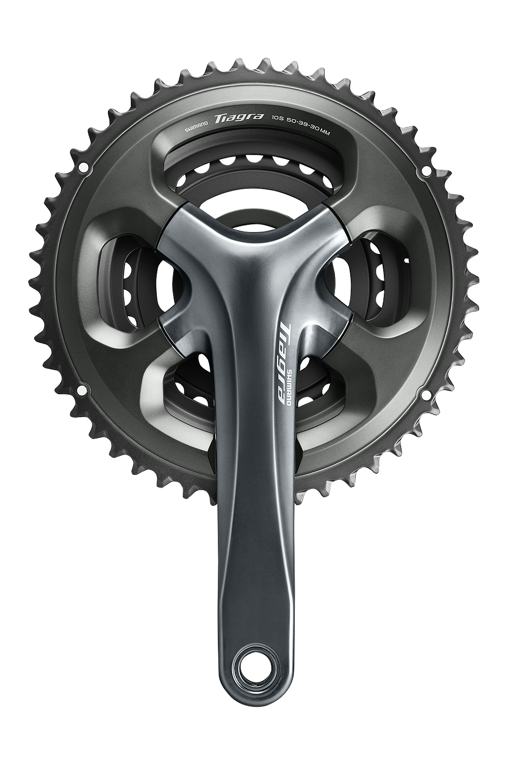 The new 4-arm Tiagra crank is available in double and triple versions.