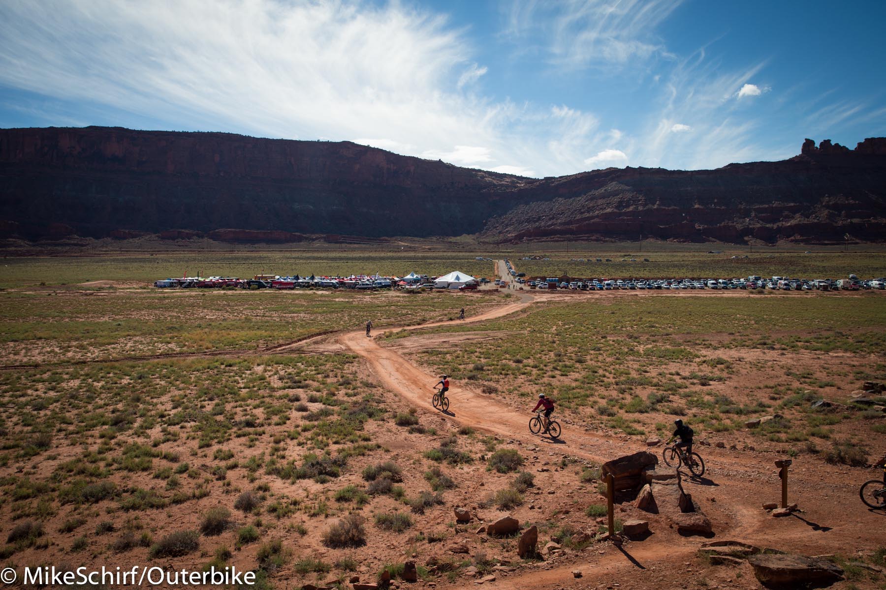 Outerbike is held next to the Brand trails trailhead, north of Moab. Photo: Mike Schirf