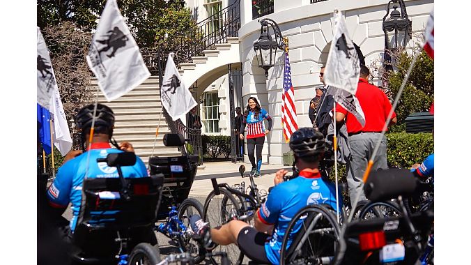 A photo from a previous Soldier Ride visit to the White House.