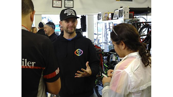 Tam Bikes' Bryce Kirk talks with BRAIN's Toby Hill and Lynette Carpiet Tam Bikes' Bryce Kirk talks with BRAIN's Toby Hill and Lynette Carpiet