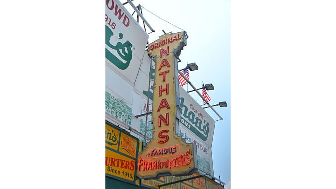 The crew fueled up at the original Nathan's on Coney Island