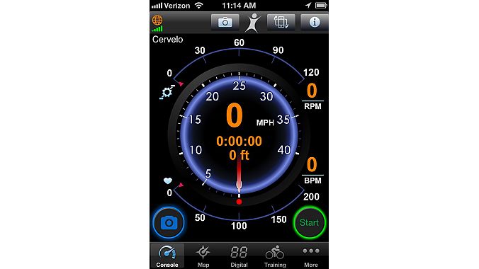 The 'Console' screen that can be viewed during a ride. The 'Console' screen that can be viewed during a ride.