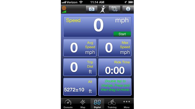BikeBrain's digital screen. The elements can be moved around and customized. BikeBrain's digital screen. The elements can be moved around and customized.