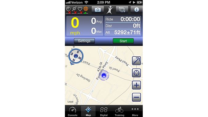 The map screen that is viewable during a ride. The map screen that is viewable during a ride.