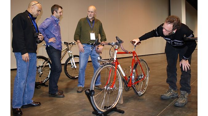 Charles Manahan (Pez), Nick Legan (Dispatch), Patrick O'Grady (Adventure Cycling) and Maurice Tierney (Dirt Rag) judged contest entries. Charles Manahan (Pez), Nick Legan (Dispatch), Patrick O'Grady (Adventure Cycling) and Maurice Tierney (Dirt Rag) judged contest entries.