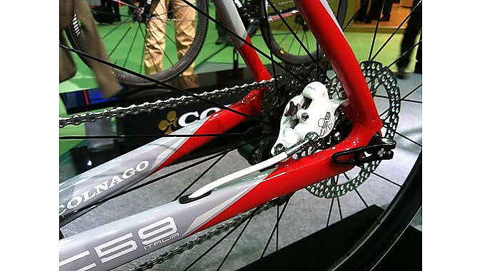 Colnago's disc brake road bike at the Taipei show Colnago's disc brake road bike at the Taipei show