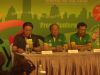 At Wednesday’s press event, from left: Michael Tseng, chairman of the A-Team and executive director of  the Taiwan Bicycle Exporters’ Association; TAITRA president and CEO Yuen-Chuan Chao; and Taichung Deputy Mayor Ping-Kun Tsai  
