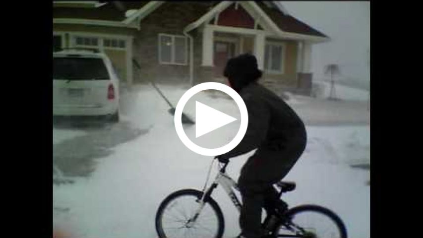 Christmas Bike Wipe Out
