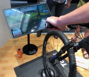 Zwift's new offroad section has a steering option. Photo: Dean Yobbi.