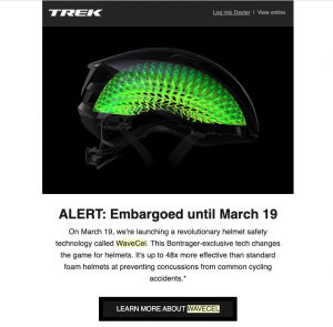 A Trek WaveCel dealer promotion.