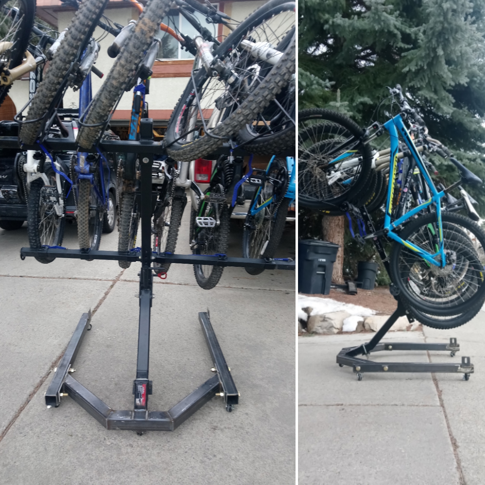 A freestanding base is also available for the rack. 