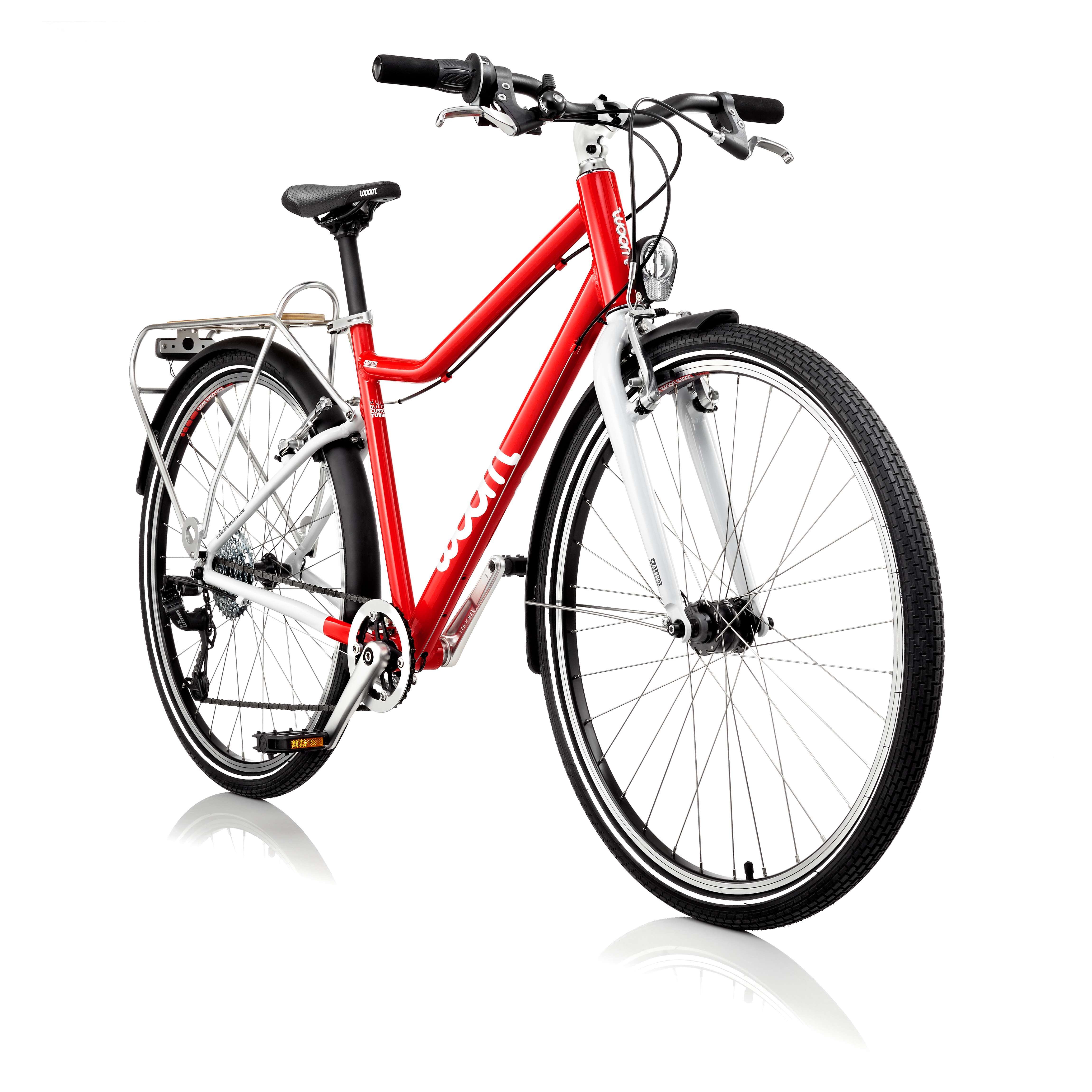 Woom's 6 City 26-inch model comes with an aluminum rear rack, a dynamo hub and LED front and rear lights. It retails for $599.