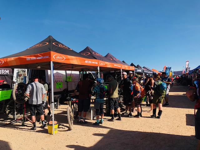 The Ibis Cycles booth was plenty popular all weekend with consumers eager to demo models.