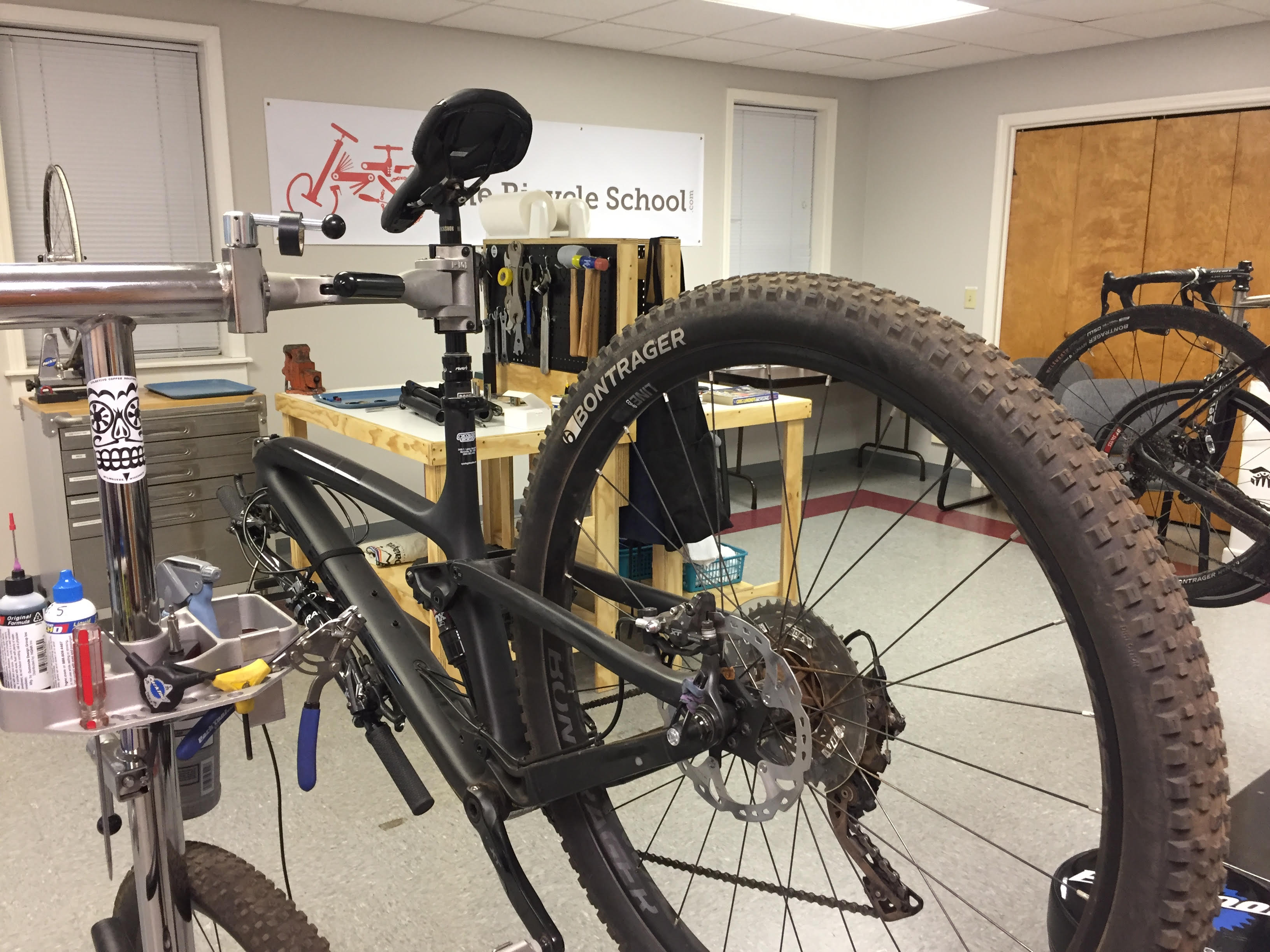 The Bicycle School's workshop.