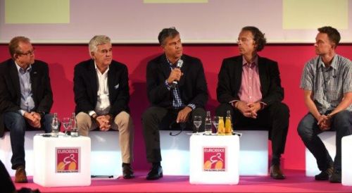 Siegfried Neuberger, manager, Zweirad-Industrie-Verband (ZIV), René Takens, CEO, Accell Group; Scott Rittschof, senior vice president and general manager, Cycling Sports Group, Dr. Ulrich Gries, CEO Hollandrad.com and Stefan Reisinger, head of Eurobike.