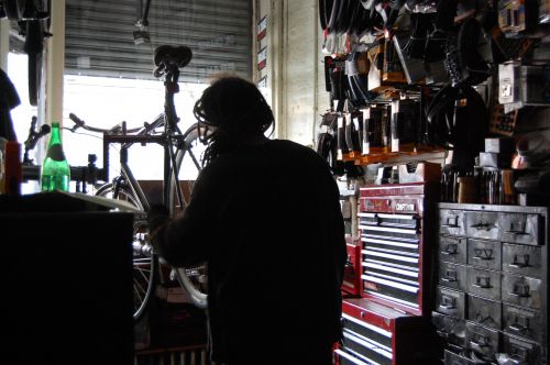 Photo of mechanic Hal by Alex Leader, Bicycle Habitat 