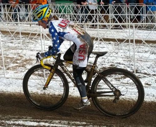 Lazer-sponsored racer Amy Dombroski was second at CrossVegas in 2011. This photo is not from 'Vegas ...
