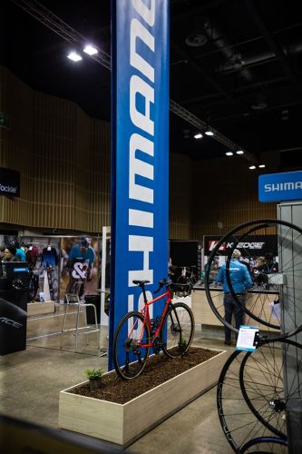 Shimano's 2020 IceBike display, from the event's Facebook page.