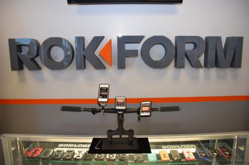 A POP shows bar-mount options for Rokform’s phone cases.