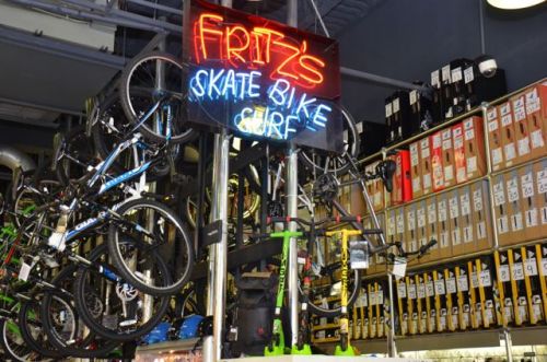 Fritz's Skate Bike & Surf opened in 1989 to sell and rent Rollerblades. 