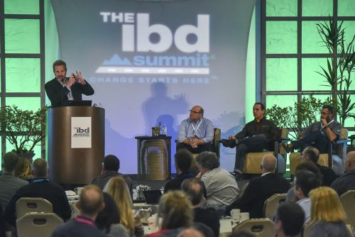 Moto industry panelists (left to right) Eric Anderson, Scot Begovich, George Gatto and Robert Pandya.