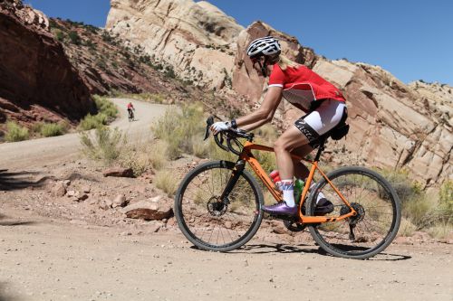 VeloNews' Kristen Legan tackles a climb on the Beehive Ride. Photo: Meg McMahon