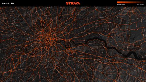 A Strava Metro map of London.