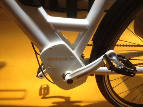 Continental’s compact e-bike motor integrates into the frame around the bottom bracket.