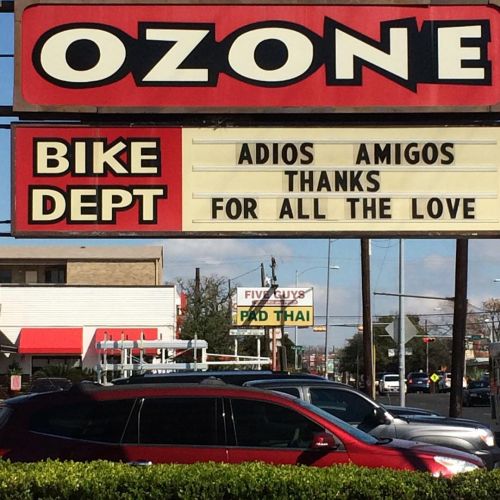 Ozone Bike Dept. closed after 23 years in business.