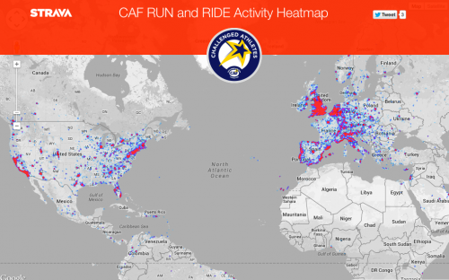 A heat map of the activites from the challenge.