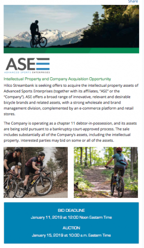 ASE's IP assets are being marketed by Hilco Streambank. 