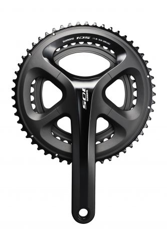 The new 105 crankset borrows the four-bolt chainring design.