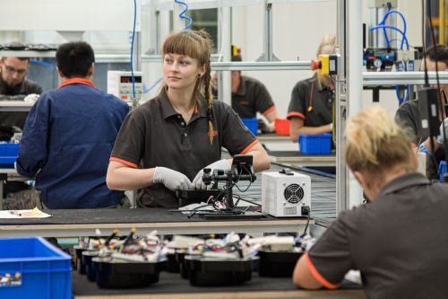 Workers at Bafang's factory in Poland. 