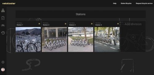 A screen shot of part of Velotooler's bike share feature. 