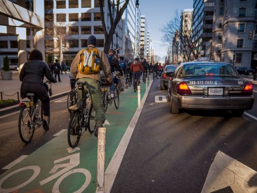 Twenty riders toured DC's lanes on Monday. Photos: Bikes Belong
