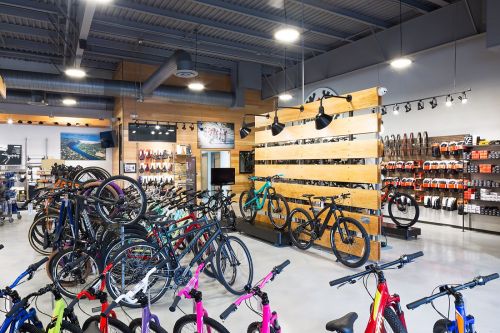 A showroom at a Bicycle Sports Shop location in Austin.