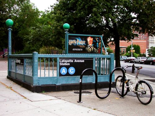 Bike rack located on Lafayette Avenue.