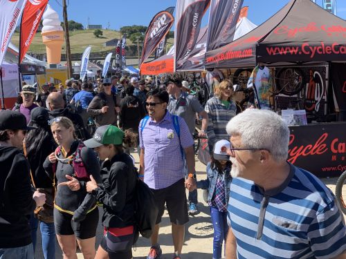 Crowds at the 2019 Sea Otter expo. 