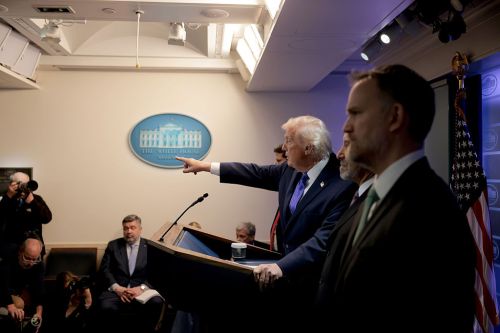 Trump at the news conference Friday. Getty image. Trump at the news conference Friday. Getty image.
