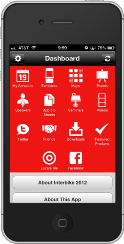 The Interbike App dashboard