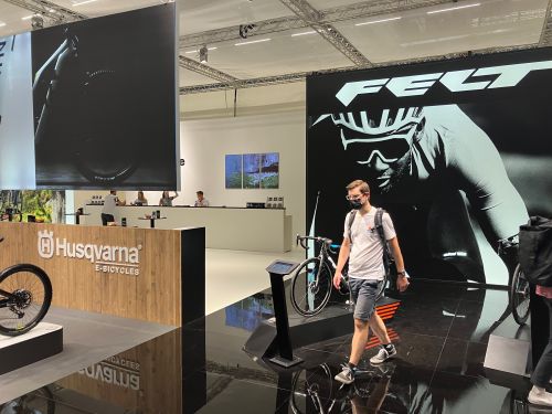 Felt shared display space with Husqvarna at the Eurobike show in July. 