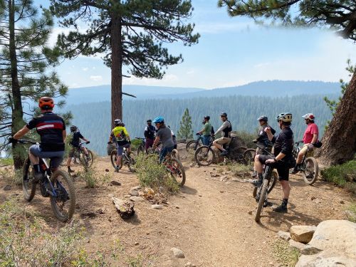 Summit attendees riding Truckee/Tahoe National Forest trails open to class 1 eMTBs