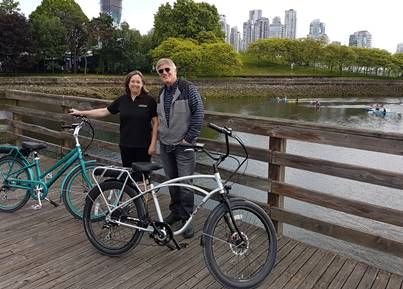 Ann MacLennan, owner of Pedego Vancouver, with Don DiCostanzo, Pedego CEO