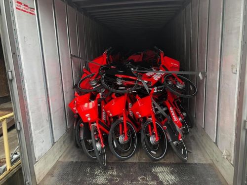 Uber sent unwanted e-bikes and e-scooters to a scrap yard.