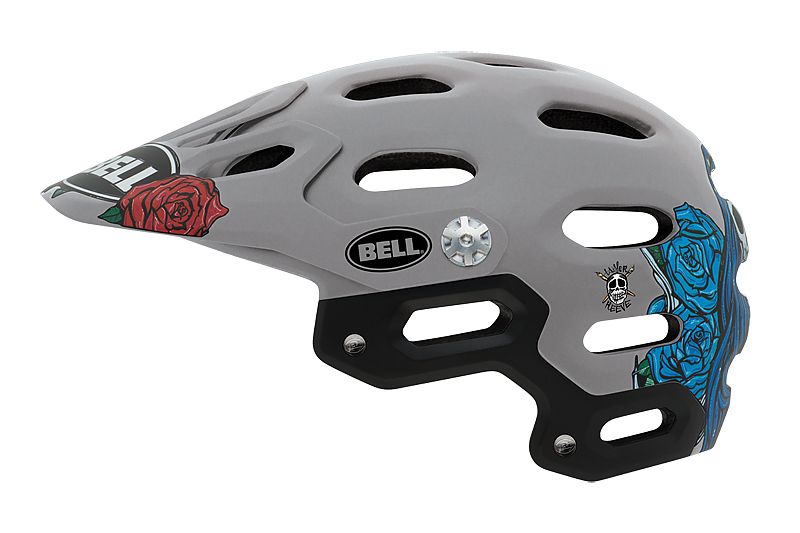 The Bell Super enduro helmet has camera mount goggle system