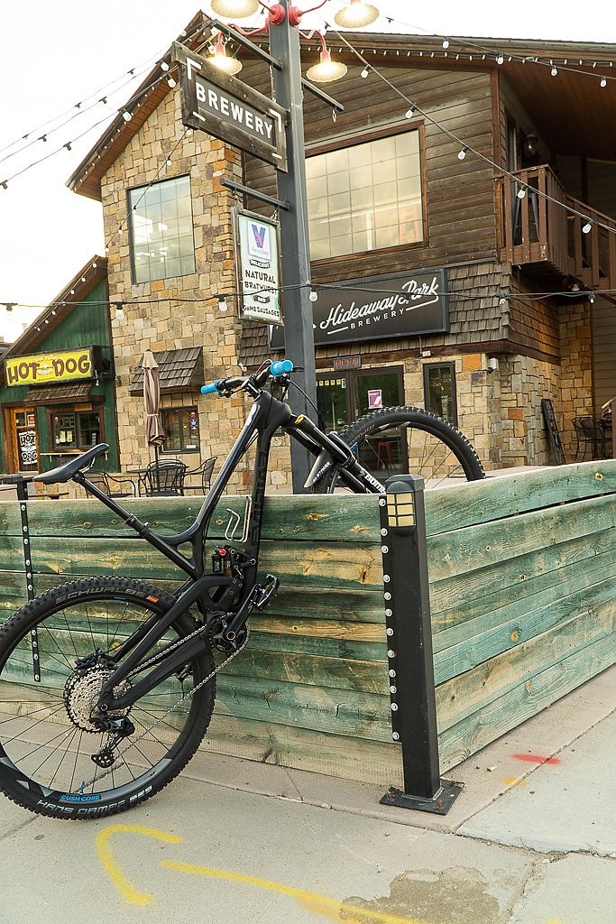 Evil Bikes offering bike demos at a mountain town craft brewery