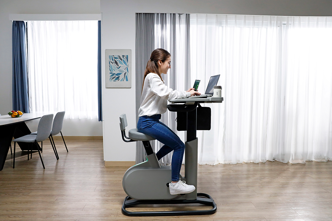 Workout bike with 2025 desk