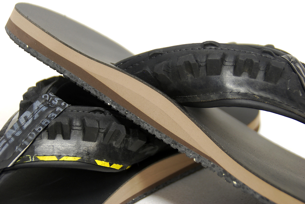 Aircraft tire sandals _ Handmade 4 horizontal strap rubber sandals _ 1954 Recycled Materials