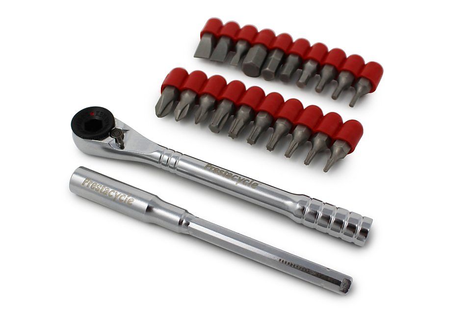 Prestacycle Three-Way Bits Tool - 3-in-1 Fahrradwerkzeug Mit 12 Bits, 1/4" Hex, MagGlide-Sicherung, Ergonomischer Griff